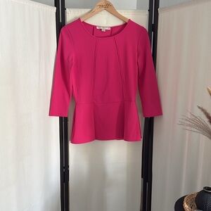 Boston Proper Magenta Peplum Top